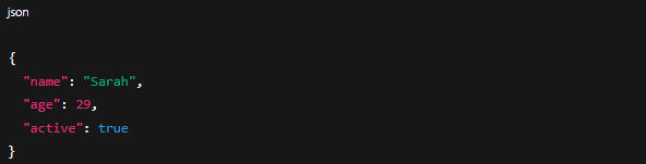 image showing example of a JSON formatting